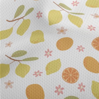 Hand-drawn Citrus Fruits Athletic Mesh Flat Back