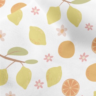 Hand-drawn Citrus Fruits Micro Fleece