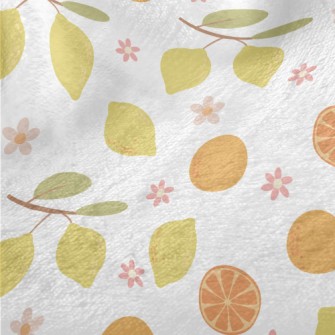Hand-drawn Citrus Fruits Minky