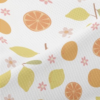 Hand-drawn Citrus Fruits Piqué