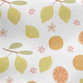 Hand-drawn Citrus Fruits Jersey Backed Fleece