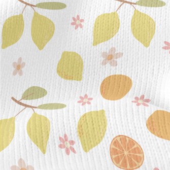 Hand-drawn Citrus Fruits Stretch Jersey