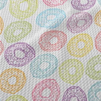 Cute Colorful Donuts Birdseye Piqué