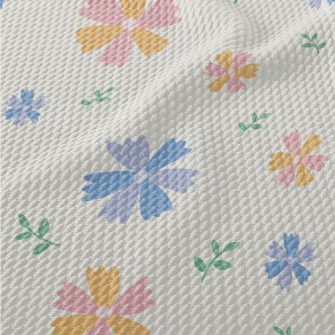 Colorful Cute Flowers Birdseye Piqué