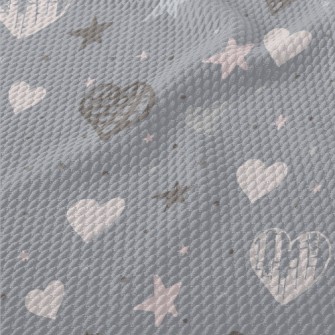 Hand Drawn Simple Hearts And S Birdseye Piqué