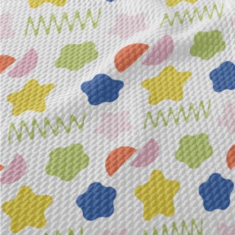 Colorful Shape Pattern Birdseye Piqué