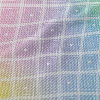 Colorful Floral Lattice Birdseye Piqué