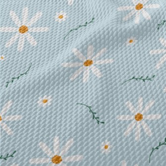 Beautiful Charming White Flowe Birdseye Piqué