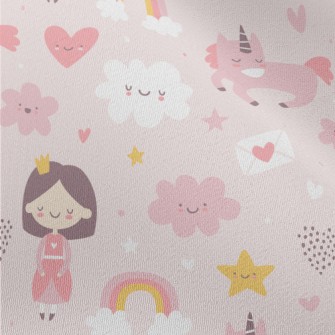 Pink Princess With Closed Eyes Chiffon