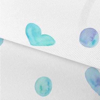 Watercolor Bright Blue Love He Waterproof Oxford