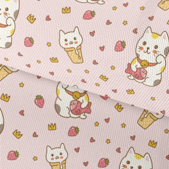 The Round And Cute Lucky Cat Waterproof Oxford