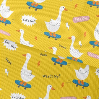 Bright White Cute Duck Waterproof Oxford