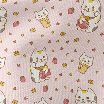 The Round And Cute Lucky Cat Waterproof Canvas