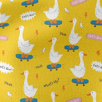 Bright White Cute Duck Waterproof Canvas