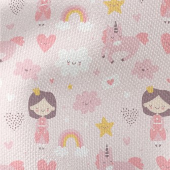 Pink Princess With Closed Eyes Waterproof Canvas
