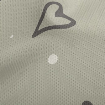 Simple Gray Love Heart Athletic Mesh Flat Back