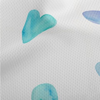 Watercolor Bright Blue Love He Athletic Mesh Flat Back