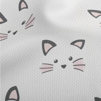 Cute And Neat Cat Face Athletic Mesh Flat Back