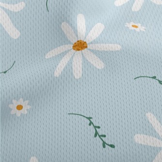 Beautiful Charming White Flowe Athletic Mesh Flat Back