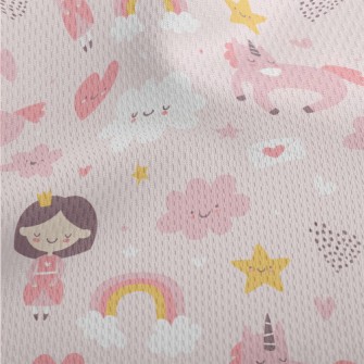 Pink Princess With Closed Eyes Athletic Mesh Flat Back
