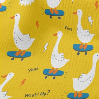 Bright White Cute Duck Terry