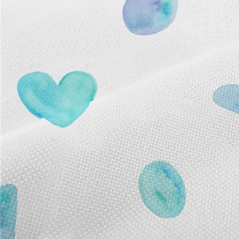 Watercolor Bright Blue Love He Performance Linen