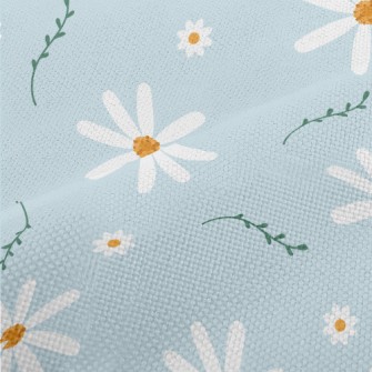Beautiful Charming White Flowe Performance Linen