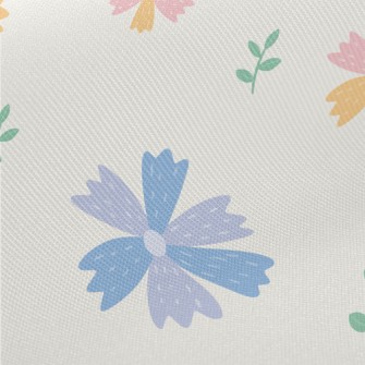 Colorful Cute Flowers Twill