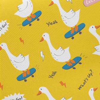 Bright White Cute Duck Twill
