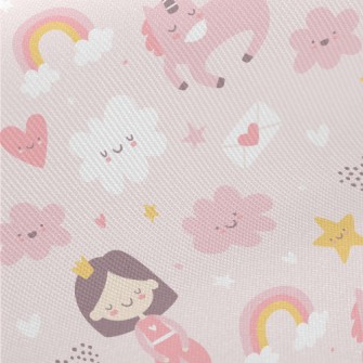 Pink Princess With Closed Eyes Twill