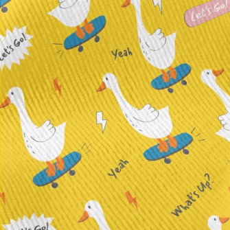 Bright White Cute Duck Standard Corduroy