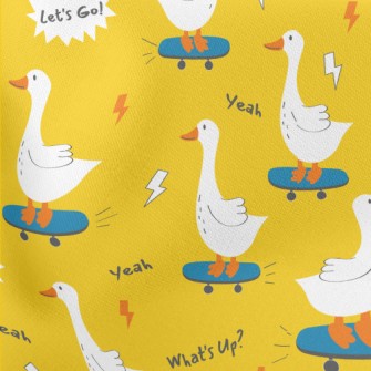 Bright White Cute Duck Stretch Ponte