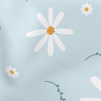 Beautiful Charming White Flowe Stretch Ponte