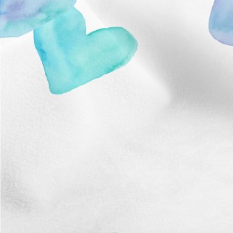 Watercolor Bright Blue Love He Micro Fleece