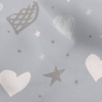 Hand Drawn Simple Hearts And S Micro Fleece