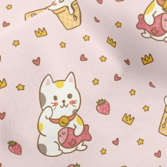 The Round And Cute Lucky Cat Micro Fleece