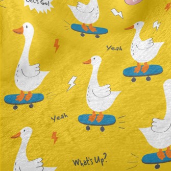 Bright White Cute Duck Minky