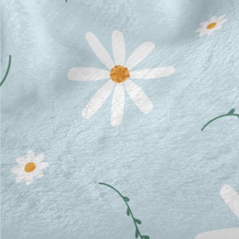 Beautiful Charming White Flowe Minky