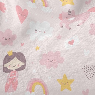 Pink Princess With Closed Eyes Minky