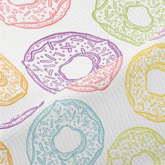 Cute Colorful Donuts Piqué