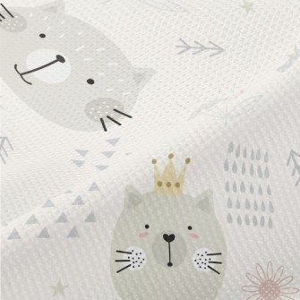 Round Cat Like In A Children&# Piqué