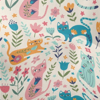Colorful Cats Lightweight Performance Linen