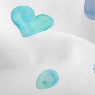 Watercolor Bright Blue Love He Lightweight Performance Linen