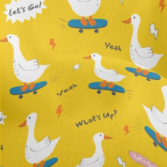 Bright White Cute Duck Lightweight Performance Linen