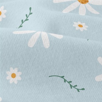 Beautiful Charming White Flowe Modern Jersey