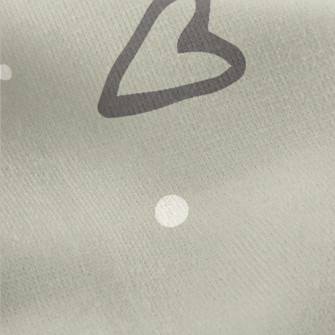 Simple Gray Love Heart Jersey Backed Fleece