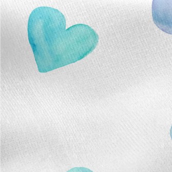 Watercolor Bright Blue Love He Jersey Backed Fleece