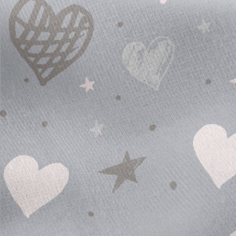 Hand Drawn Simple Hearts And S Jersey Backed Fleece