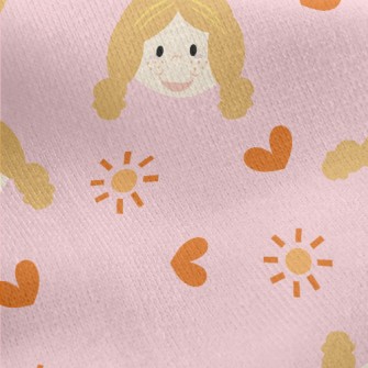 Cute Freckles Girl Jersey Backed Fleece