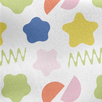 Colorful Shape Pattern Jersey Backed Fleece